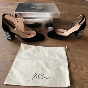 J. Crew Maisie Studded Heels in Velvet